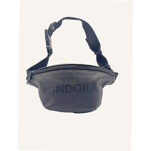Pandora Belt‎ Bag Fanny Pack Black Embossed Logo Adjustable Strap